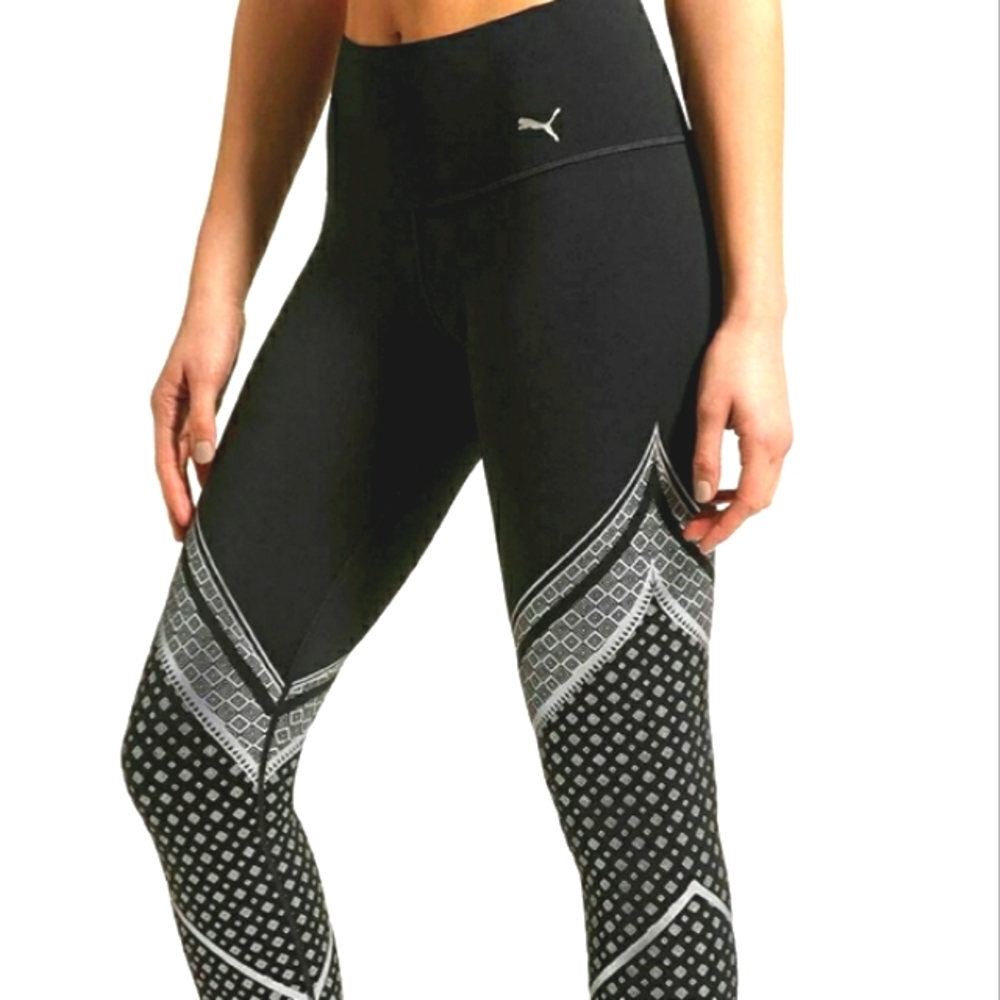 Puma Everyday Train Graphic Tight Black Leggings Sz XS